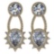 Certified 3.00 CTW Round And Pear Diamond 14K Yellow Gold Earring