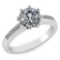 Certified .90 CTW Round Diamond 14K White Gold Ring