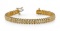 14KT YELLOW GOLD 3 CTW G-H VS2/SI1 TRIPLE ILLUSION DIAMOND BRACELET