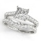 CERTIFIED 18KT WHITE GOLD 1.04 CTW J-K/VS-SI1 DIAMOND BRIDAL SET