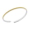 0.64 Ctw i2/i3 Treated Fancy Yellow Diamond 14K White Gold Half Bangle