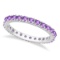 Amethyst Eternity Stackable Ring Band 14K White Gold 0.75ctw
