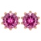 2.00 Ctw SI2/I1 Pink Tourmaline 14K Rose Gold Stud Earring