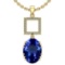 Certified 7.44 Ctw VS/SI1 Tanzanite And Diamond 14k Yellow Gold Victorian Style Necklace