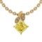 Certified 0.61 Ct GIA Certified Natural Fancy Yellow Diamond and White Diamond 18K Yellow Gold Penda