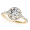 CERTIFIED 18K YELLOW GOLD 1.58 CTW J-K/VS-SI1 DIAMOND HALO ENGAGEMENT RING