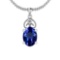 Certified 4.68 Ctw VS/SI1 Tanzanite and Diamond 14K White Gold Vintage Style Pendant