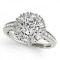 CERTIFIED PLATINUM 1.41 CTW J-K/VS-SI1 DIAMOND HALO ENGAGEMENT RING