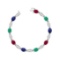 7.50 Ctw Multi Stone 14K White Gold Bracelet