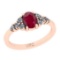 1.03 Ctw SI2/I1 Ruby And Diamond 14K Rose Gold Ring