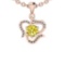 0.92 Ctw i2/i3 Treated Fancy Yellow And White Dimaond 14K Rose Gold Pendant