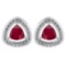 1.42 Ctw Ruby And Diamond 14k White Gold Stud Earrings