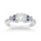 Butterfly Diamond and Sapphire Engagement Ring platinum 1.20 ctw