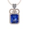 Certified 8.19 Ctw VS/SI1 Tanzanite And Diamond 14K Rose Gold Victorian Style Necklace