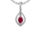 1.07 Ctw SI2/I1 Ruby And Diamond 14K White Gold Vintage Style Pendant