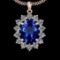 9.35 Ctw VS/SI1 Tanzanite And Diamond 10K Rose Gold Vintage Style Pendant