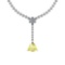 Certified 3.03 Ct Fancy Lemon And Diamond VS/SI1 Platinum Victorian Style Pendant