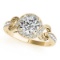 CERTIFIED 18K YELLOW GOLD 0.76 CTW J-K/VS-SI1 DIAMOND HALO ENGAGEMENT RING