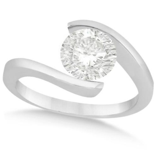 Tension Set Solitaire Diamond Engagement Ring in platinum 1.00ctw