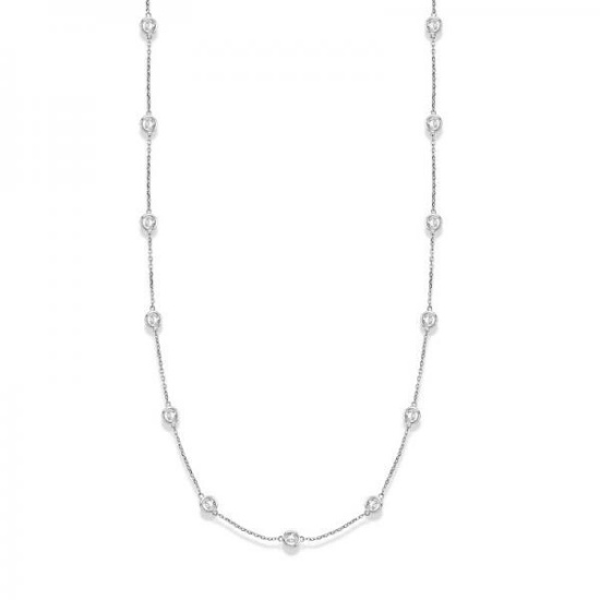 36 inch Station Station Necklace 14k White Gold 4.00ctw