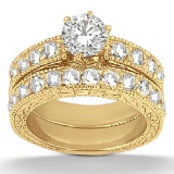 Diamond Engagement Ring 14 K YELLOW GOLD  1.90ctw