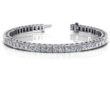 CERTIFIED 14K WHITE GOLD 7 CTW G-H SI2/I1 CLASSIC DIAMOND BOX TENNIS BRACELET MADE IN USA