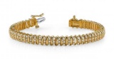 14KT YELLOW GOLD 3 CTW G-H VS2/SI1 TRIPLE ILLUSION DIAMOND BRACELET