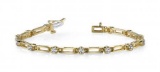 14KT YELLOW GOLD .50 CTW G-H VS2/SI1 DIAMOND BOX LINK BRACELET