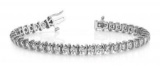 14KT WHITE GOLD 1 CTW G-H VS2/SI1 CLASSIC CURVE LINK DIAMOND TENNIS BRACELET