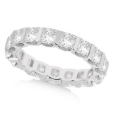 Bar-Set Princess Cut Diamond Eternity Ring Band 14k White Gold 1.15ctw