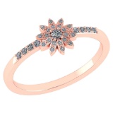 Certified .24 CTW Round Diamond Genuine 14K Rose Gold Ring