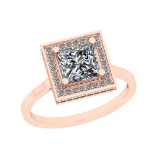 Certified 1.05 Ctw SI2/I1 Diamond 14K Rose Gold Promises Ring