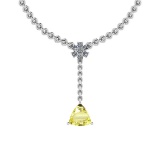 Certified 3.03 Ct Fancy Lemon And Diamond VS/SI1 Platinum Victorian Style Pendant