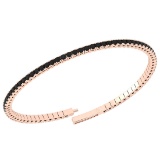 1.66 Ctw i2/i3 Treated Fancy Black Diamond 14K Rose Gold Bangle