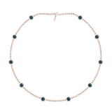 0.50 Ctw i2/i3 Treated Fancy Blue Diamond 14K Rose Gold Yard Necklace