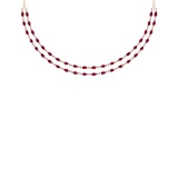 10.50 Ctw Ruby 14K Rose Gold Double layer Necklace