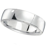Mens Wedding Ring Low Dome Comfort-Fit in platinum 6 mm