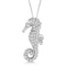 Diamond Seahorse Pendant Necklace 14k White Gold 0.29ctw
