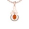 Certified 1.93 Ctw SI2/I1 Orange Sapphire And Diamond 14K Rose Gold Vintage Style Necklace