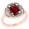 1.75 Ctw I2/I3 Garnet And Diamond 10K White Gold Engagement Ring