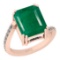 5.12 Ctw SI2/I1 Emerald And Diamond 14K Rose Gold Ring