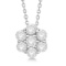 Cluster Diamond Flower Pendant Necklace 14K White Gold 1.50ctw