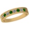 Certified 0.21 Ctw VS/SI1 Tsavorite And Diamond 14k Yellow Gold Band Ring