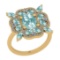 3.93 Ctw SI2/I1 Aquamarine And Diamond 14k Yellow Gold Ring