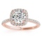 Square Halo Diamond Engagement Ring Setting in 14k Rose Gold 1.20ctw