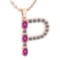 1.67 Ctw Pink Tourmaline And Diamond Alphabet 'P' Pendant from the Valentines collection 14K Rose Go