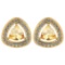 1.42 Ctw Citrine And Diamond 14k Yellow Gold Stud Earrings