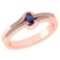 Certified 0.29Ctw Blue Sapphire And Diamond 18k Rose Gold Halo Ring (VS/SI1) MADE IN USA