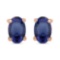 4.50 CTW Genuine Blue Sapphire And 14K Rose Gold Earrings