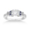 Butterfly Diamond and Sapphire Engagement Ring 14k White Gold 1.20ctw